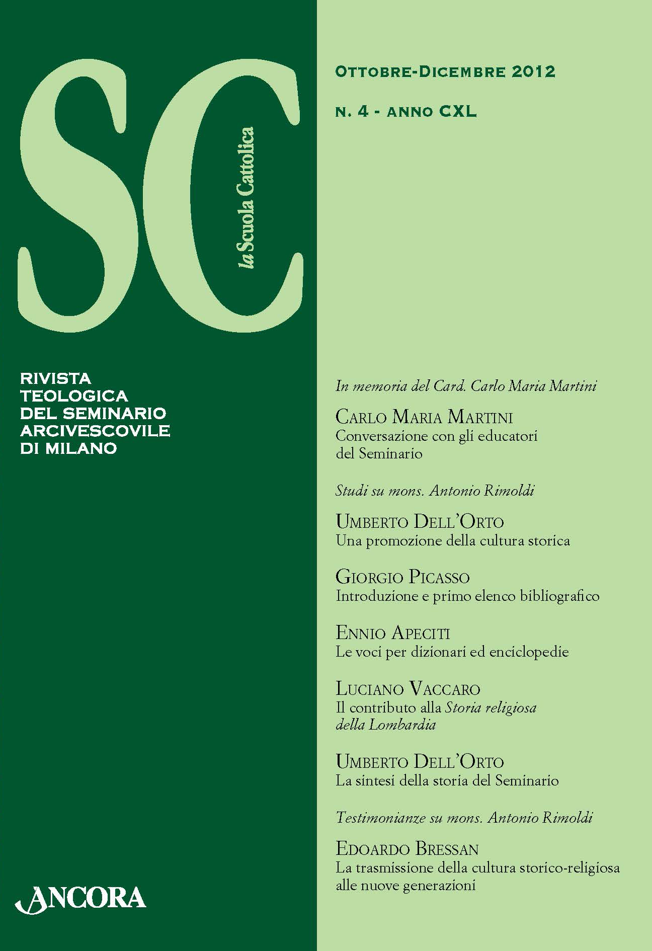 					Visualizza V. 140 N. 4 (2012)
				